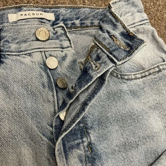 Pacsun Stamped  Smiley Dad Light Wash High Rise Denim Jeans Size 23 - Picture 12 of 12